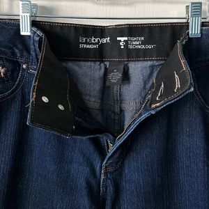 Lane Bryant Tighter Tummy Tech Jeans Dark Wash Straight cut Size 16